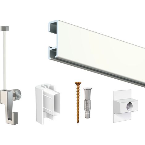 Cimaise Box Artiteq Click ÉCO - Kit accrochage tableau 4 mètres , Alu brossé