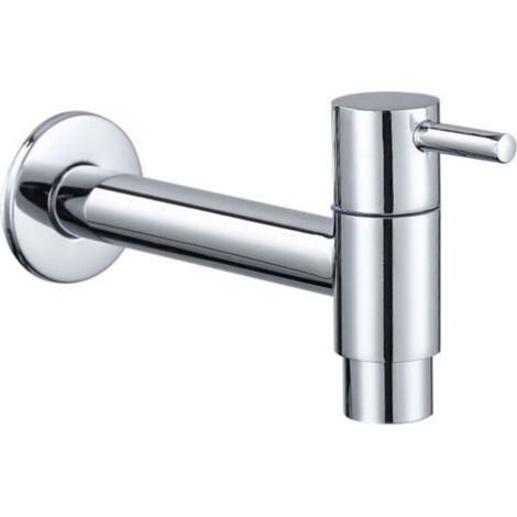 Rubinetto per piscina con spazzola, rubinetto a parete, rubinetto per acqua fredda, rubinetto per lavabo, rubinetto per balconi lunghi (argento) - rubinetto per lavabo