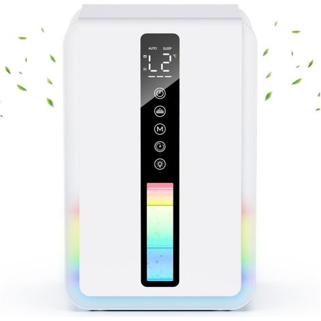 Déshumidificateur d'Air Électrique Réservoir de 2500ML - Déshumidificateur Électrique avec Dégivrage Intelligent, Minuterie Flexible de 6-48H (1/5)
