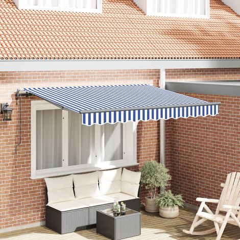 Auvent rétractable Bleu 250 x 200 cm tissu vidaXL (1/5)