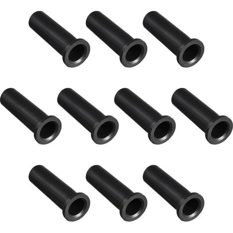 10PCS 10-6mm ID PVC Souche Cordon Manchon Botte Protecteurs Noir (1/5)