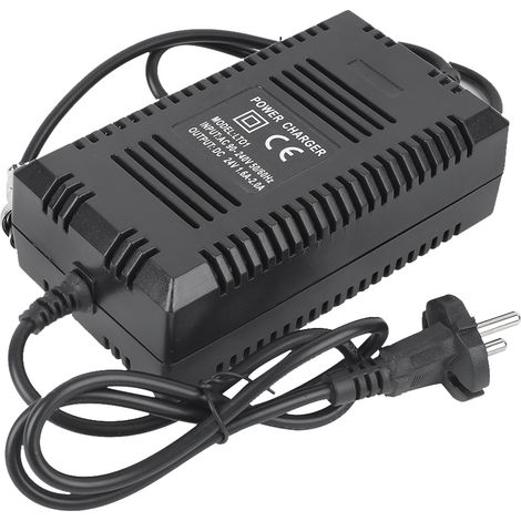 Chargeur 24 V pour scooter électrique pour seniors KF&PO114, plastique noir, haute efficacité 90-240 V (1/5)