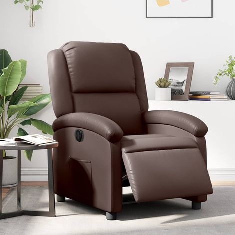 Fauteuil inclinable électrique-Chaise de relaxation-Fauteuil Relax Marron Similicuir 833031 (1/5)