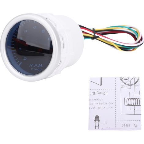 Tachymètre pour voiture, jauge 8000 tr/min, diamètre 55mm, moteur à essence 1 à 8 cylindres (1/5)