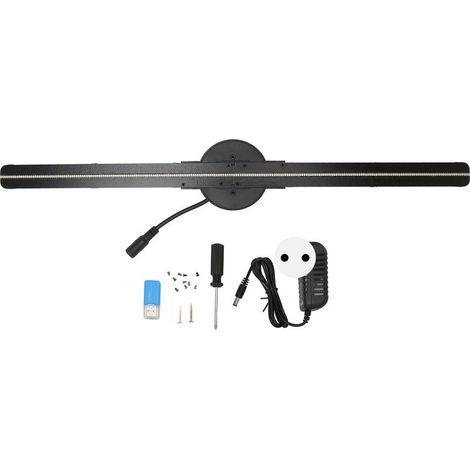 Gistuch – Ventilateur hologramme 3D 16,5 pouces – Résolution 2000x224 – WiFi – 224 perles LED – 15W – 100-240V – Angle de visibilité 176° (1/5)