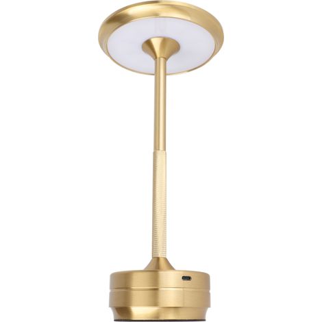 LED-Schreibtischlampe mit einstellbarer Helligkeit, 360°-Beleuchtung, Schnellladefunktion, Tischlampe aus goldfarbenem Aluminium (1/5)