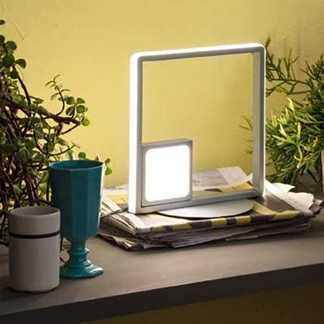Lampada da tavolo 27x27 cm LED 20+5W - DOWEL moderno Silver (1/3)