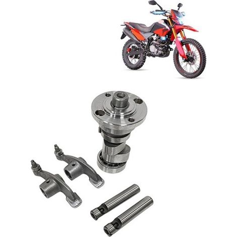 1 jeu. Couleur : Gris argenté. Matériau : Métal. Kit arbre à cames et culbuteurs pour moto. XEVERU