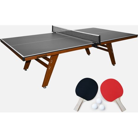 Mesa de ping pong interior deluxe con 2 raquetas y 3 pelotas, 273.5cm (1/4)