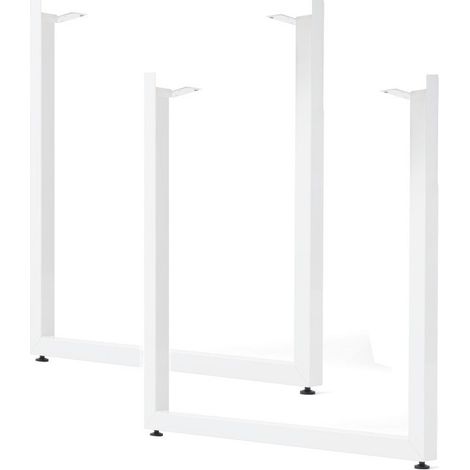 Conjunto patas de acero para mesas 2 uds en acabado Blanco Mate medidas 80x73 (ancho x alto)  modelo Uley.