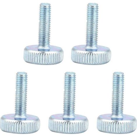 Vis à oreilles M5, vis à oreilles à tête moletée plate en acier au carbone plaqué zinc Vis à oreilles à main pour serrage et desserrage manuels(M525(5pcs)) (1/4)