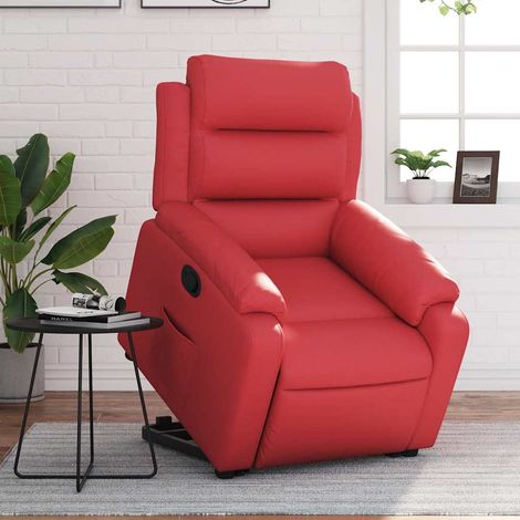 Fauteuil inclinable-Chaise de relaxation-Fauteuil Relax Rouge Similicuir 912893 (1/5)