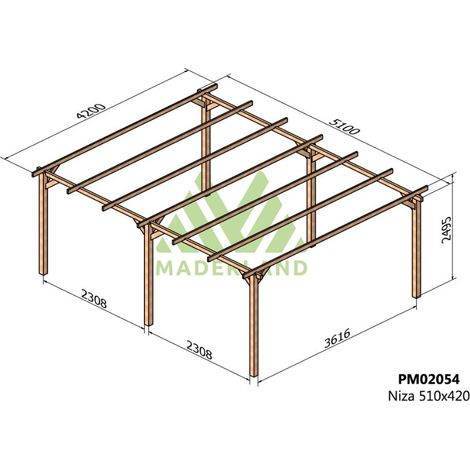 Cochera de Madera Niza (Maderland) - 510 x 420 cm