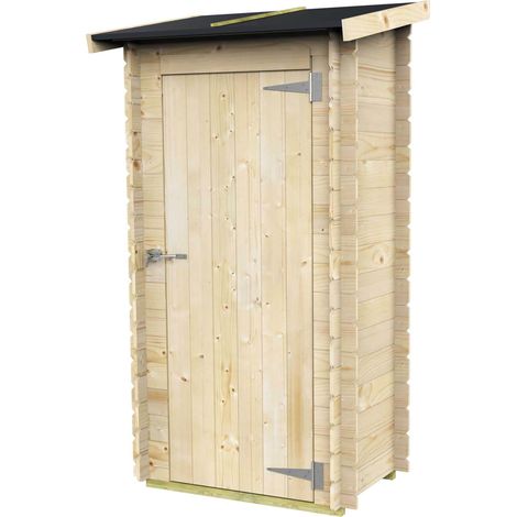 Casetta Box da Giardino per Attrezzi 94x64 cm con Porta Singola Cieca in Legno Naturale (1/4)