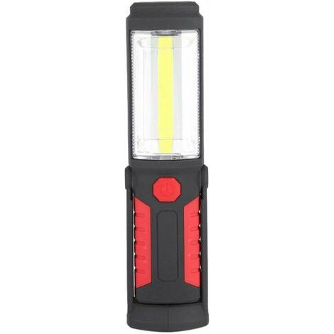 Luz de trabajo LED con gancho giratorio de 360 grados, linterna LED COB recargable de 3 W, luz de trabajo de emergencia para acampar con soporte magnético para garaje, taller, camping, bricolaje (1/5)