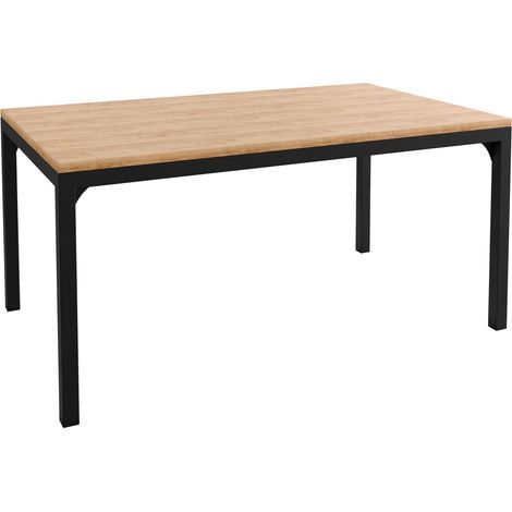 Table basse Oswego 138, Chêne doré artisanal + Noir, 50x60x100cm, Diamètre: 0, Stratifié, Angulaire