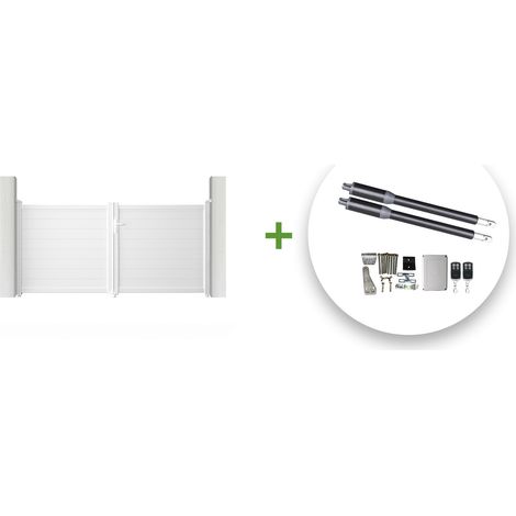 Elektrisches Flügeltor 3 m EIGER 300 x 140 cm weiß + Motorisierung RANGER B150 (1/5)