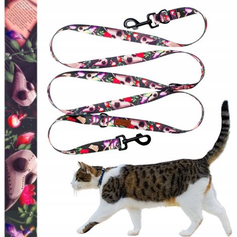 Laisse réglable et amovible pour petit chaton 240 cm Ukory ROSE (1/5)