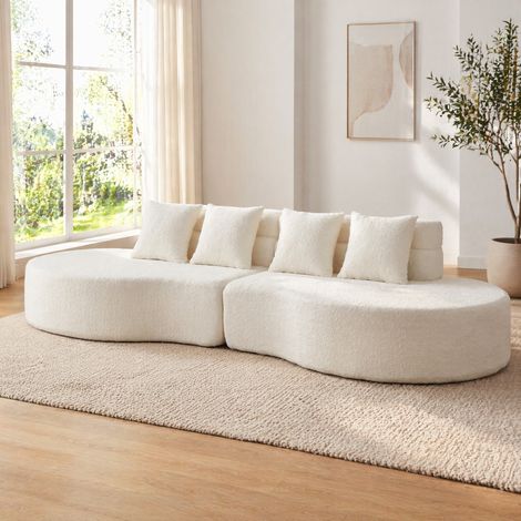 Divano modulare 310 cm senza struttura, memory foam, beige DESVIAE (1/5)