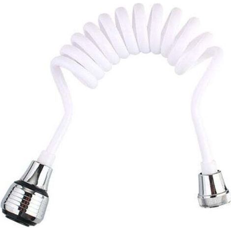[JAMAIS UTILISÉ] Rallonge De Robinet, Pulvérisateur De Robinet D'évier Amovible, Robinet De Cuisine Domestique Allongé, Robinet d'eau Moussant Rétractable Portable, Tête De Robinet D'évier(Blanc) (1/4)
