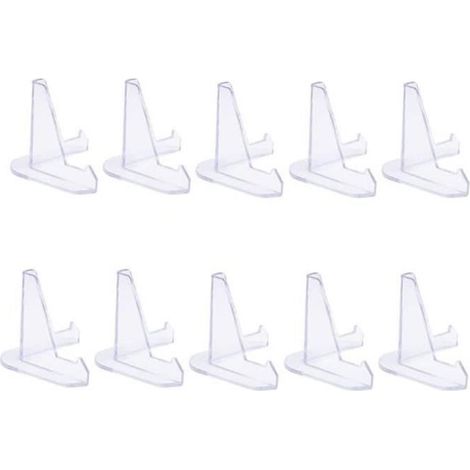 Chevalet de table - Support en plastique - Design triangulaire - Transparent - 10 pièces par emballage (1/4)