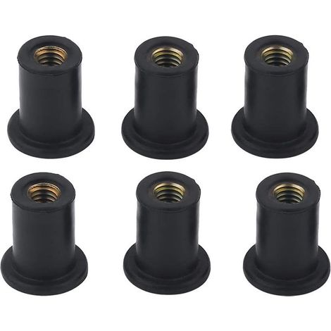Écrous à sertir, lot de 6 écrous M4 en caoutchouc durable, boulons de pare-brise de rechange pour motos, kayaks, canoës et bateaux (1/5)