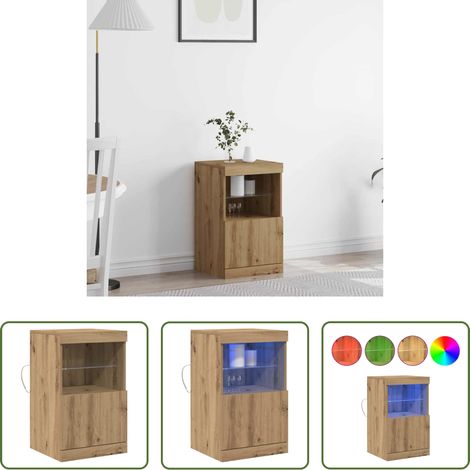 vidaXL Glasregale - LED-Sideboard Artisan-Eiche 41 x 37 x 67 cm Holzwerkstoff (1/5)