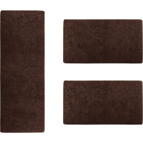 Descente de lit Barcelona Marron foncé 1 tapis 67 x 330 cm + 2 tapis 67 x 130 cm