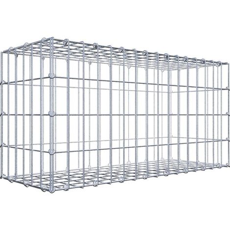 Gabiondeco - Gabion 80 cm x 40 cm x 30 cm (L x H x P). mailles 5 x 10 cm. Fermeture par anneaux en c - Made in Germany (1/5)