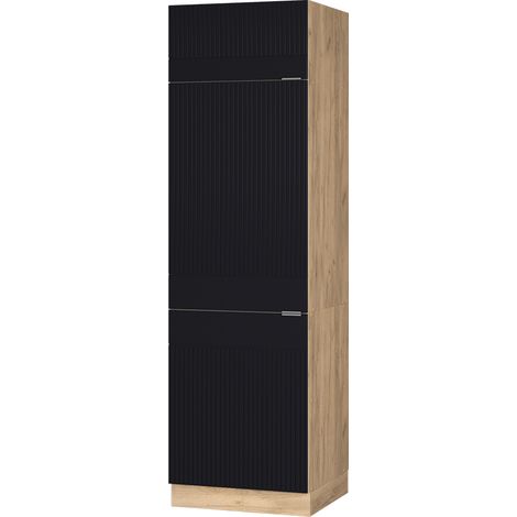 Armadio frigorifero Fame-Line, Nero rigato, 60 cm, Vicco