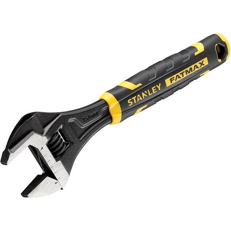 Stanley FATMAX 250mm Adjustable Fork-Style Wrench with Bi-Material Handle, Quick-Release Mechanism, Metric and Imperial Measurements, 15° Angled Parallel Jaws, Model FMHT13127-0