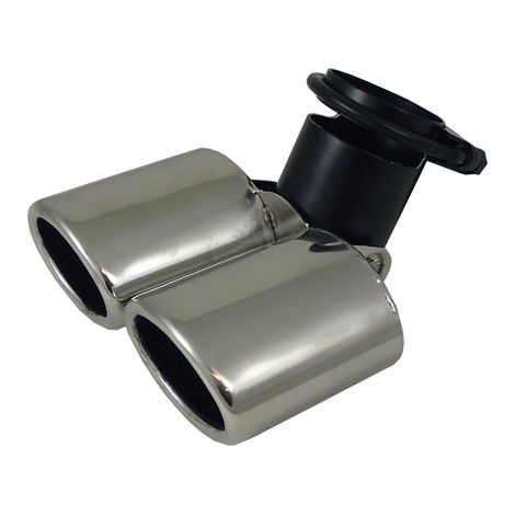Embout echappement en inox double ovale, réglable 431.4-60 pour sortie 45-58 mm (1/3)