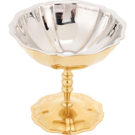 Tasse à glace en acier inoxydable 304, bol à Dessert sur pieds, collation Sundae pour yaourt, salade, Pudding aux fruits, décor de fête, or