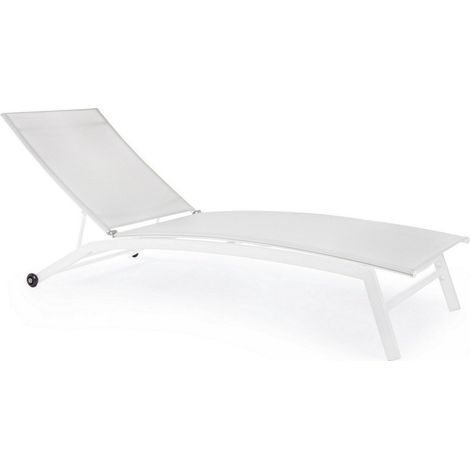 Lettino con ruote Nildas bianco con struttura in acciaio e schienale reclinabile cm 63x195x32 (1/5)