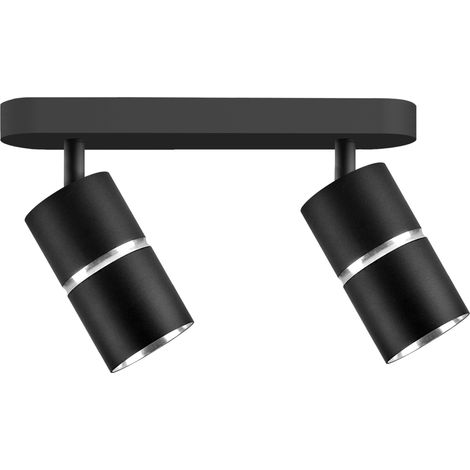 Lampada parete/soffitto BAMBOO 2xGU10 nera orientabile Polux (1/3)