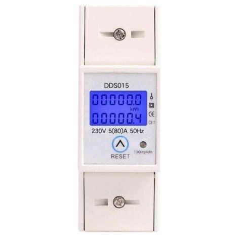 Sous compteur électrique monophasé 80A max modulaire, Simple tarif, Affichage LCD, Remise a zéro partielle (1/4)