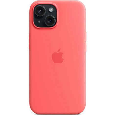 Coque pour iPhone 15 compatible MagSafe, en silicone résistant aux rayures - Rouge