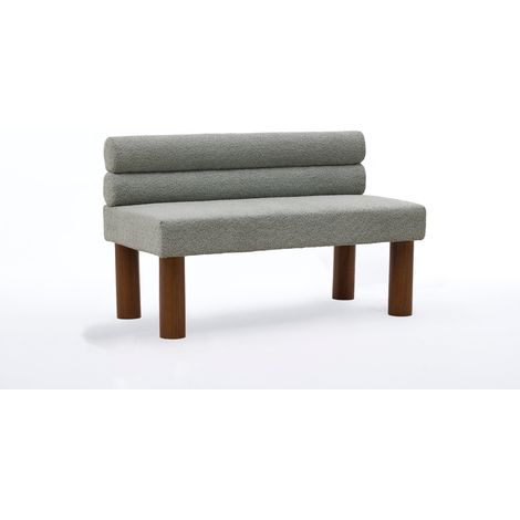Banquette moderne minimaliste sans accoudoirs avec cadre en bois, pour salle à manger, chambre ou entrée (1/5)