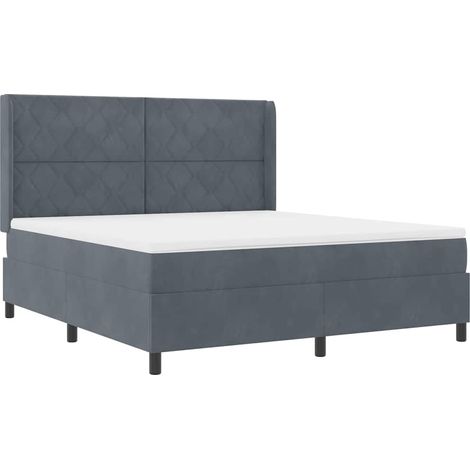 Maison Exclusive - Letto a molle con strisce LED Grigio scuro 180 x 200 cm Velluto (1/5)