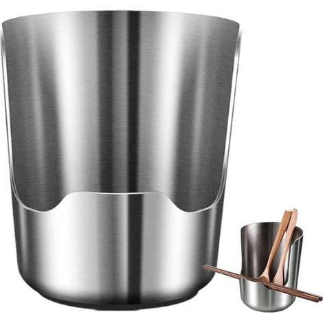 Porte-ustensiles de cuisine 2 en 1 – Support multifonctionnel en acier inoxydable – Porte-spatules louches et couverts – 10 x 10 cm (1/5)
