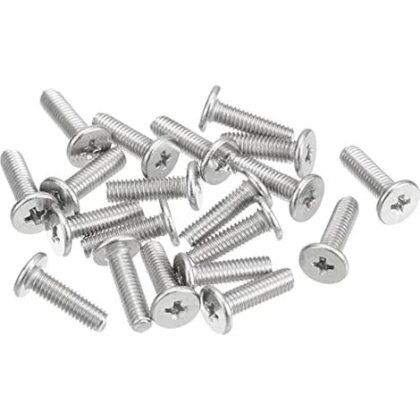 Vis à tête ronde plate M3-0.5x10mm, 100pcs, acier inox 304, empreinte cruciforme Phillips, fixation pour meubles (1/5)