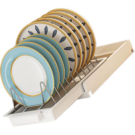 Plaque tournante de rangement pour placard, tiroir coulissant en acier inoxydable blanc, étagère multifonction pour assiettes, cuisine