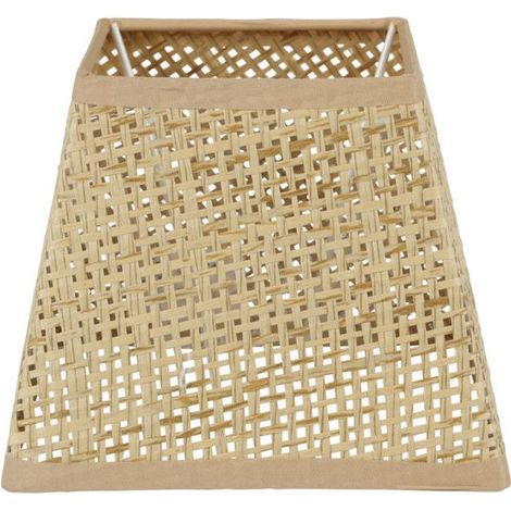 Abat-jour - Carré - Naturel - Pour lampe - 15x15x12,5 cm - Culot E14
