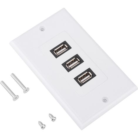 Panneau d'information mural à 3 ports USB 2.0 pour home cinéma, bureau, bâtiment, norme américaine (1/5)