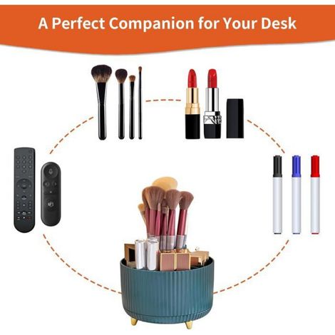 Porte Stylo Rotatif 360° 5 Compartiments pour Bureau - Boîte Rangement Accessoires Stylo Crayon Fournitures (1/5)
