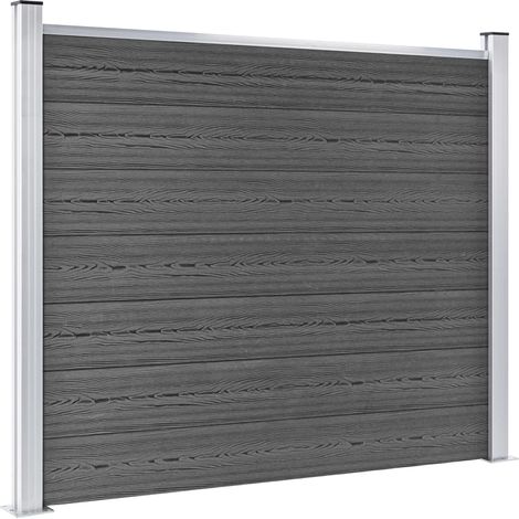 Panneau de clôture de Jardin,design simple WPC 180x146 cm Noir -67561 (1/5)