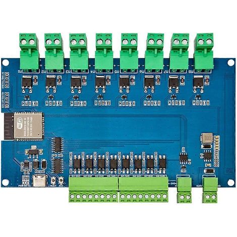 Module relais 8 canaux ESP32 RS485 Modbus Wifi Bluetooth, module relais 8 canaux isolé par optocoupleur, Type C et DC 7-24V. (1/5)