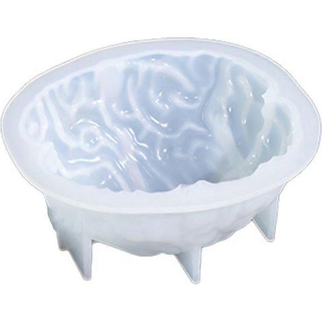 Moule en silicone pour bougies en forme de cerveau humain réaliste, décorations pour Halloween (1/4)