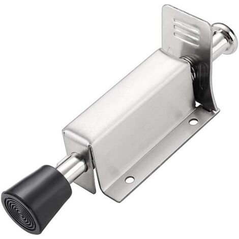 Heavy Duty Spring Loaded Door Stop with Soft Rubber Bumper, Stainless Steel Free Standing Step Door Holder (1/5)