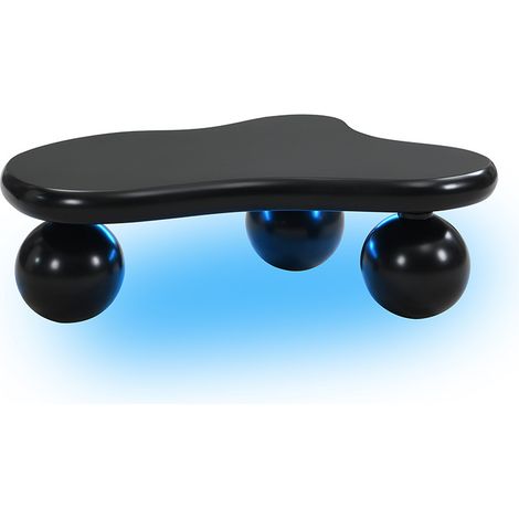 Table basse noire en forme de nuage avec éclairage LED 16 couleurs, design rond, pour salon, chambre enfant ou bureau (1/5)